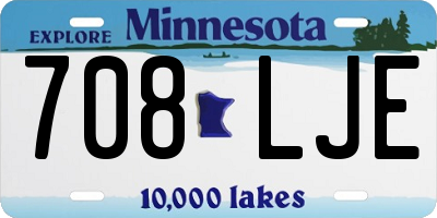 MN license plate 708LJE
