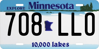 MN license plate 708LLO