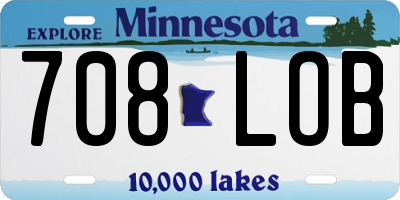 MN license plate 708LOB