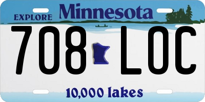 MN license plate 708LOC
