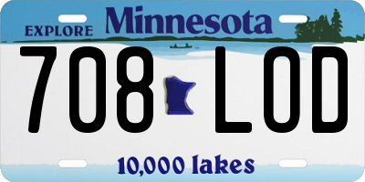 MN license plate 708LOD