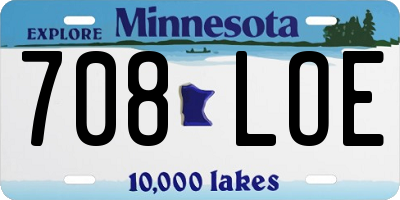 MN license plate 708LOE