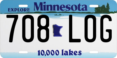MN license plate 708LOG
