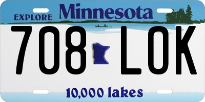 MN license plate 708LOK