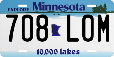 MN license plate 708LOM