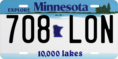 MN license plate 708LON