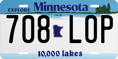 MN license plate 708LOP