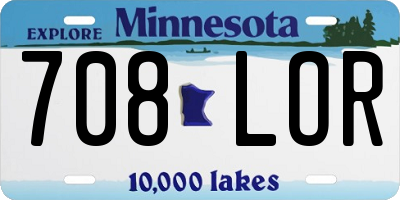 MN license plate 708LOR