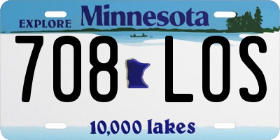 MN license plate 708LOS