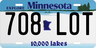 MN license plate 708LOT