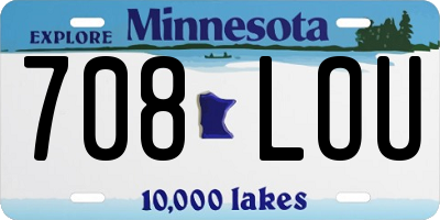 MN license plate 708LOU