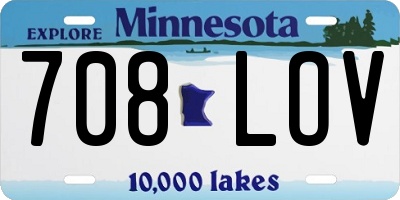 MN license plate 708LOV