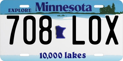 MN license plate 708LOX