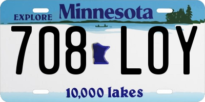 MN license plate 708LOY