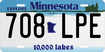 MN license plate 708LPE