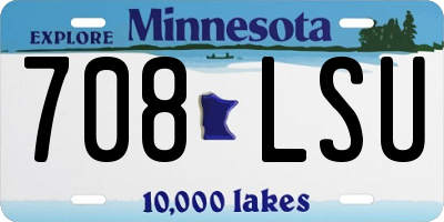 MN license plate 708LSU