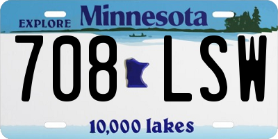 MN license plate 708LSW