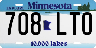 MN license plate 708LTO