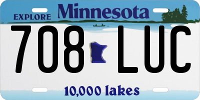MN license plate 708LUC