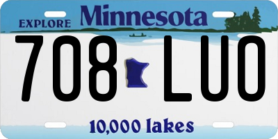 MN license plate 708LUO