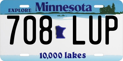 MN license plate 708LUP