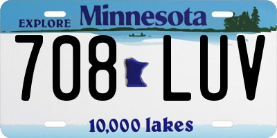 MN license plate 708LUV