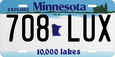 MN license plate 708LUX
