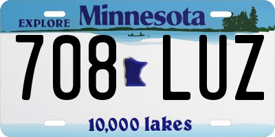 MN license plate 708LUZ
