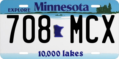 MN license plate 708MCX
