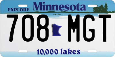 MN license plate 708MGT