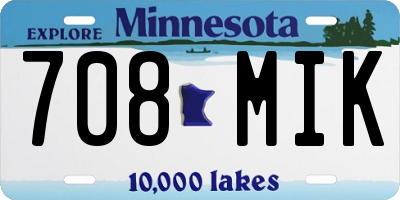 MN license plate 708MIK