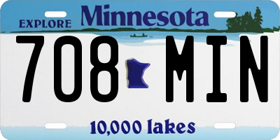 MN license plate 708MIN