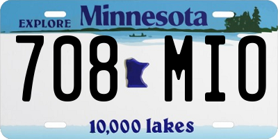 MN license plate 708MIO