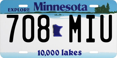 MN license plate 708MIU