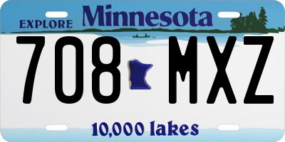 MN license plate 708MXZ