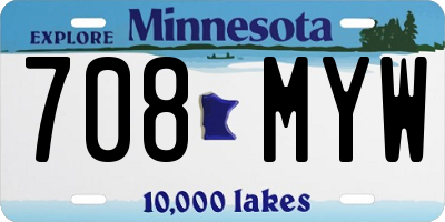 MN license plate 708MYW