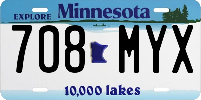 MN license plate 708MYX