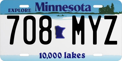MN license plate 708MYZ