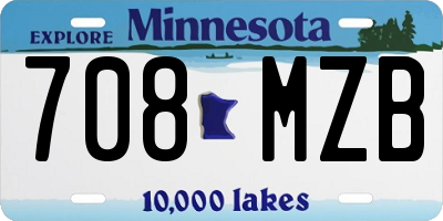 MN license plate 708MZB