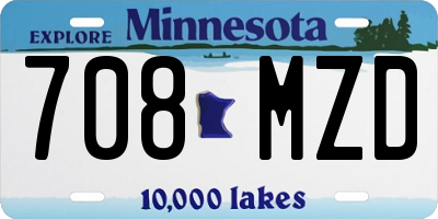 MN license plate 708MZD