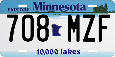 MN license plate 708MZF