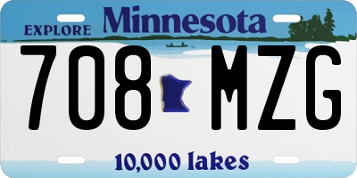 MN license plate 708MZG