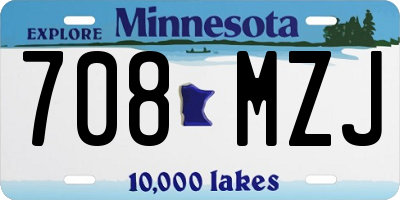 MN license plate 708MZJ