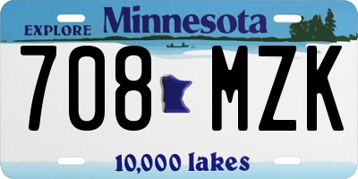 MN license plate 708MZK
