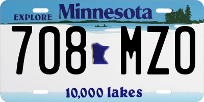 MN license plate 708MZO