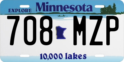 MN license plate 708MZP