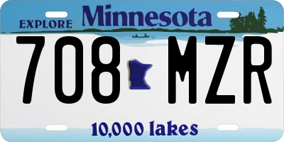 MN license plate 708MZR