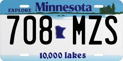 MN license plate 708MZS