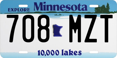 MN license plate 708MZT