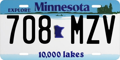 MN license plate 708MZV